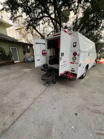 Magnet Plumbing service vehicle on-site for Water Heater Repair in Oak Forest of Tampa